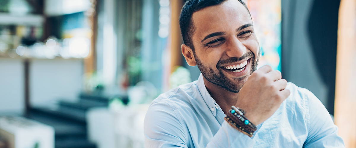 a man pleased that he's succeeded at level 4 accounting course